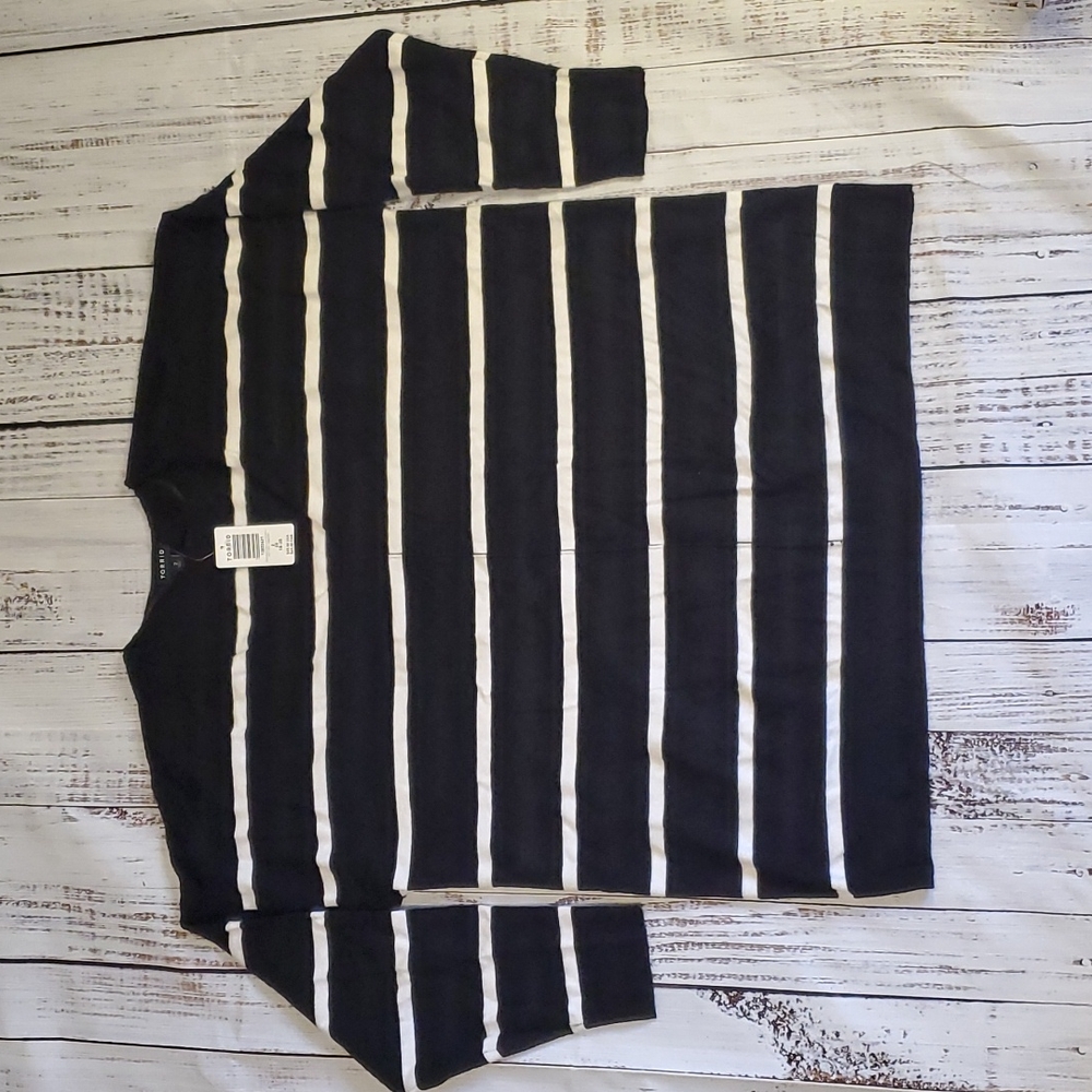 Torrid Black & White Stripe Sweater